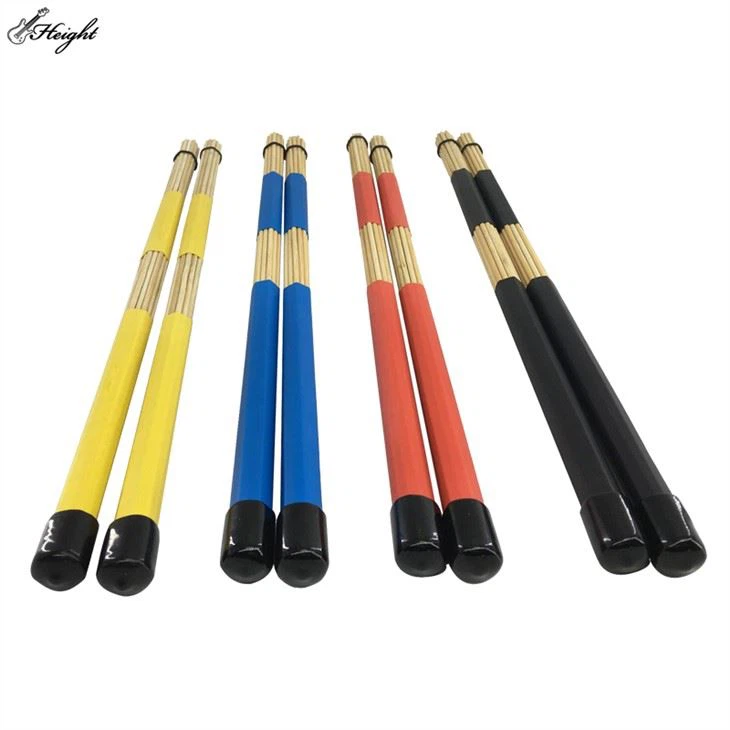 1-pair Rubber & Bamboo Jazz Drum Brushes Sticks